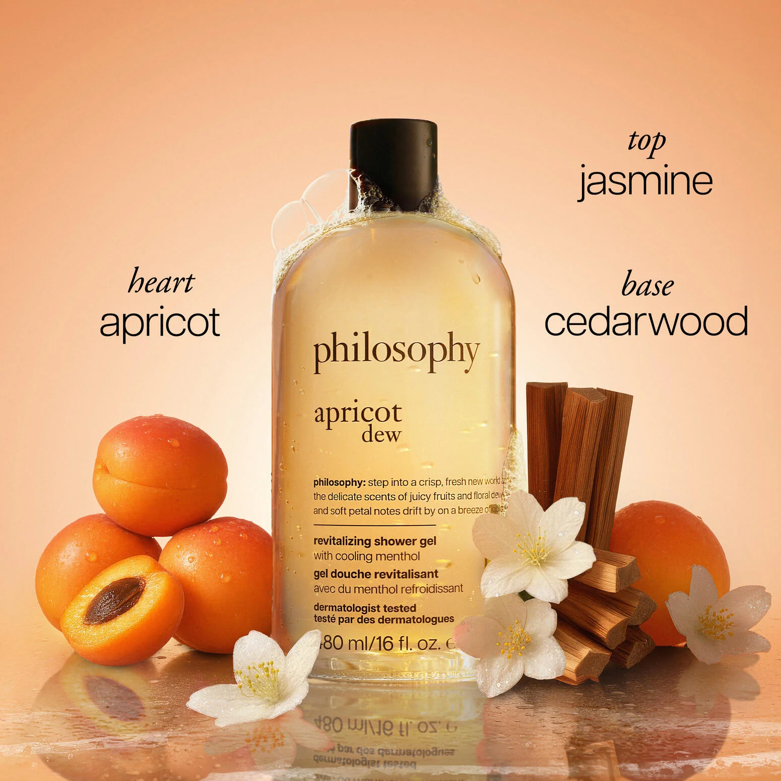 apricot dew revitalizing shower gel